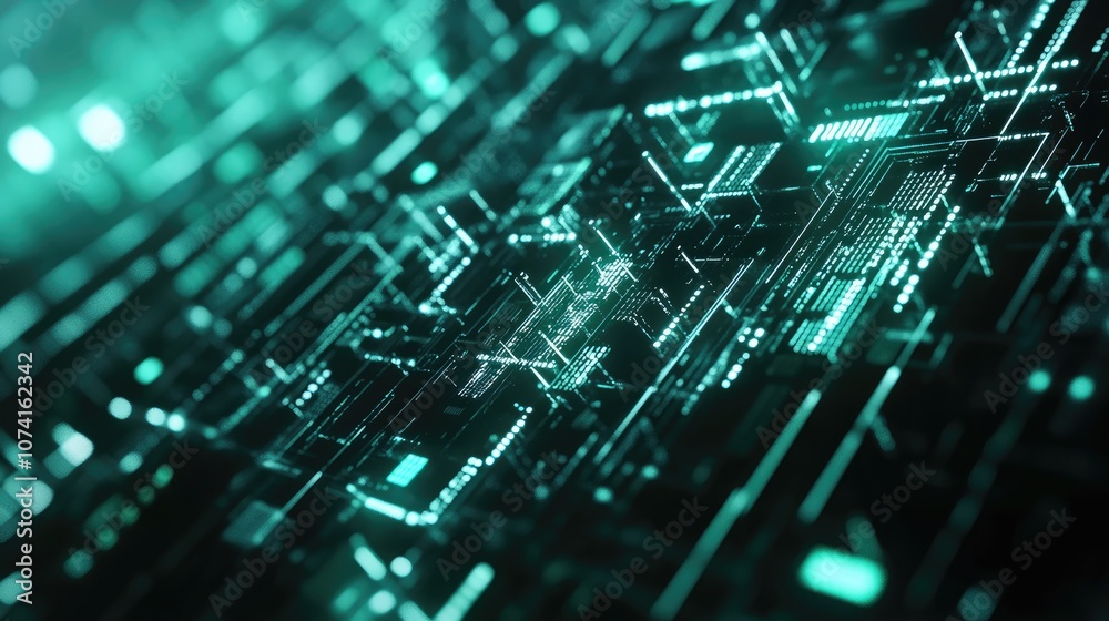 Poster futuristic geometric background featuring a high tech connection system with abstract digital data e