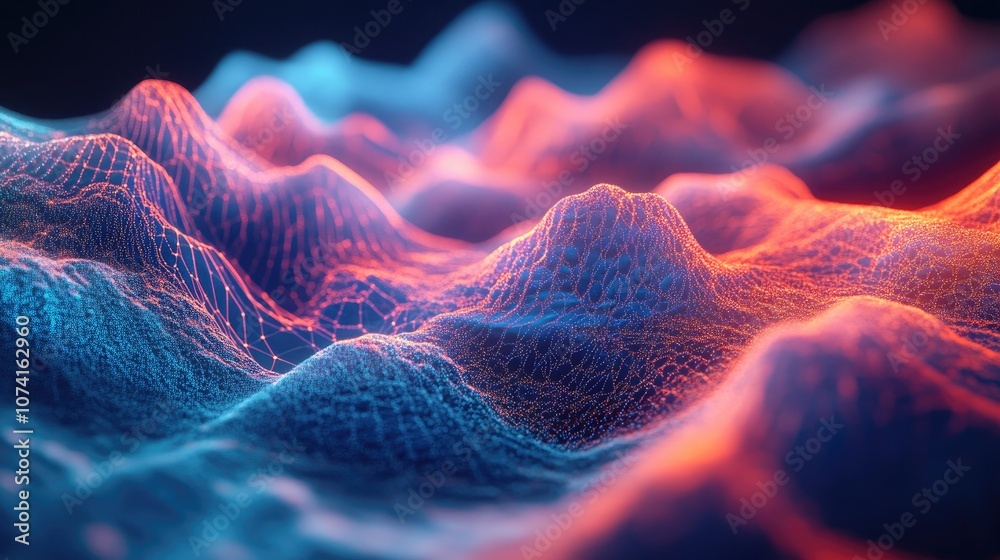 Aufkleber futuristic point background with a dynamic wave exceptional data visualization in 3d rendering
