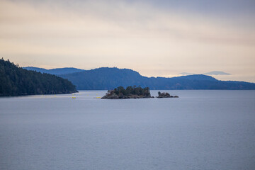 Serene Landscape of Gulf Islands in British Columbia, Canada