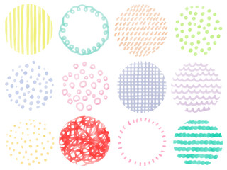 手描きあしらいセット_水彩　まる