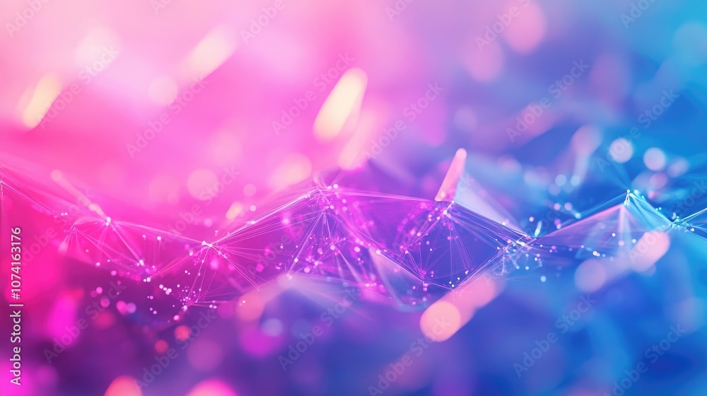 Poster Abstract Triangular Background with Plexus Design