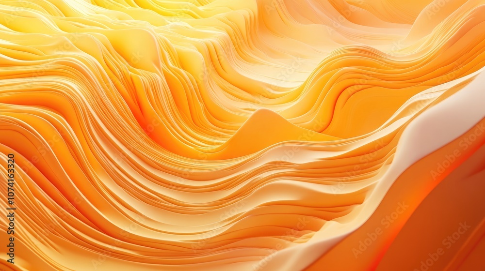 Poster orange wave light gradient texture background abstract representation of technology and big data in 