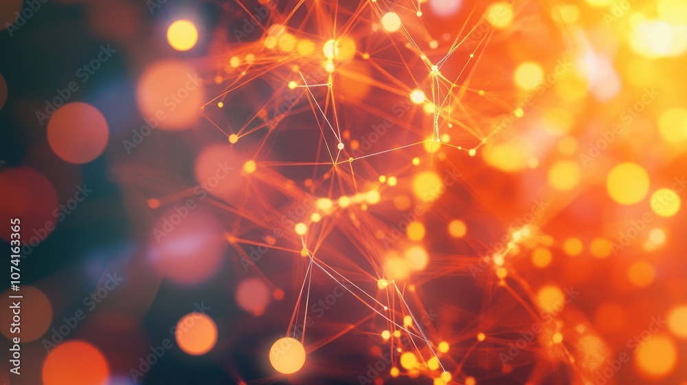 Poster geometric science backdrop featuring interconnected dots and lines visualization of digital data
