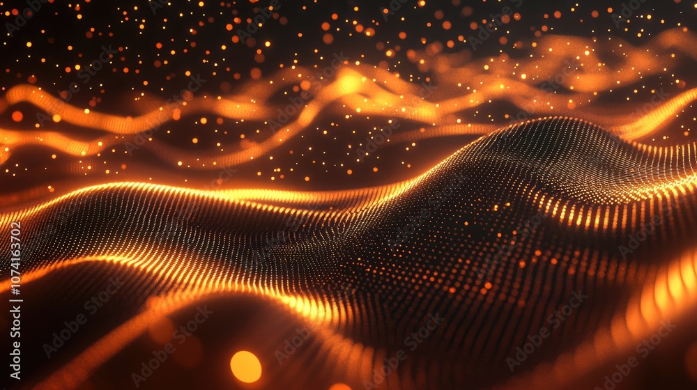 Aufkleber abstract background featuring flowing particles showcasing a 3d sci fi user interface concept with g