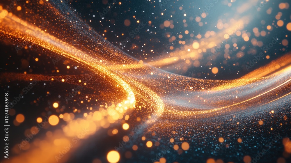 Poster dynamic abstract background showcasing high speed motion with blur effects glowing lines and light t