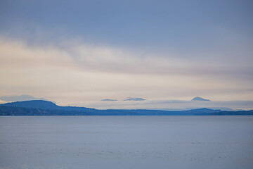 Serene Coastal View of Gulf Islands at Dusk