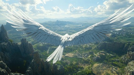 Fototapeta premium Wings soaring over landscapes exploring the skies above and the ground below