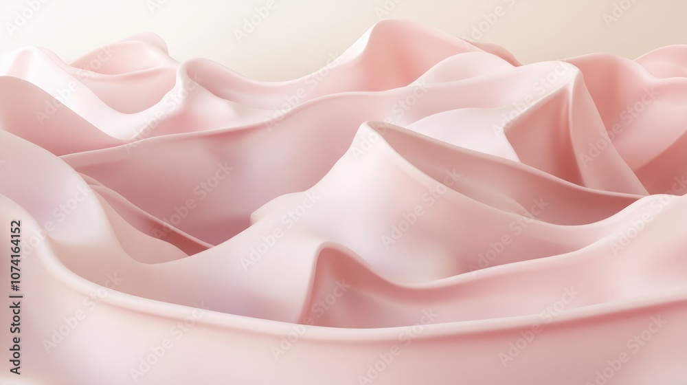 Aufkleber gentle waves and simple forms in a soft pastel color scheme created using 3d rendering techniques