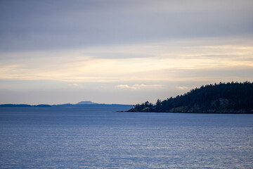 Tranquil Seascape of Gulf Islands in British Columbia, Canada