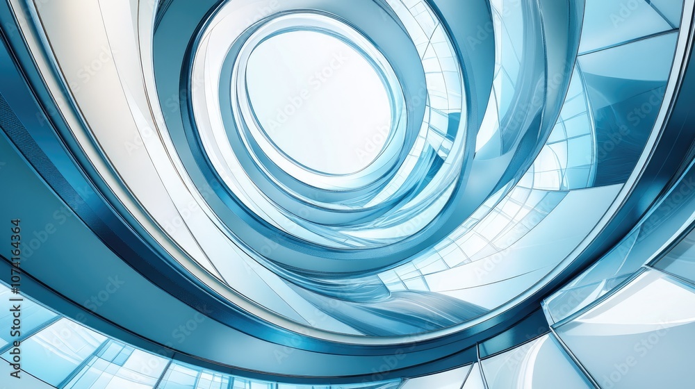 Poster abstract architectural background featuring a circular structure created through 3d rendering