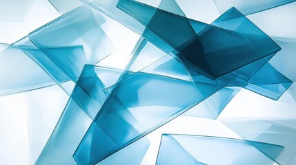 Obraz premium Overlapping translucent shapes on a white background, creating a modern, clean abstract look