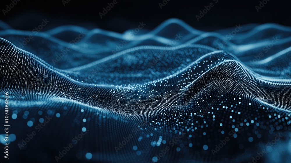 Poster gradient digital technology backdrop featuring interconnected dots and lines ideal for diverse desig