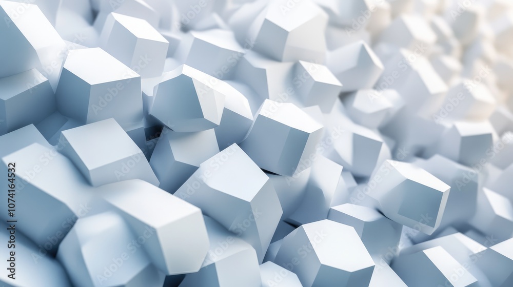 Poster 3d rendering of abstract hexagonal geometric surfaces in a virtual environment geometric shapes are 