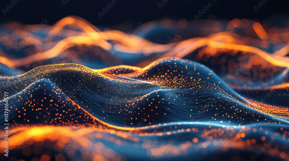 Poster abstract digital data visualization created through 3d rendering techniques