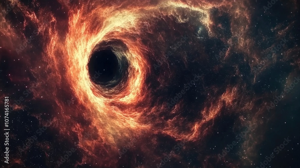 Poster incredibly beautiful galaxy in outer space depicted in a 3d cartoon rendering featuring a black hole