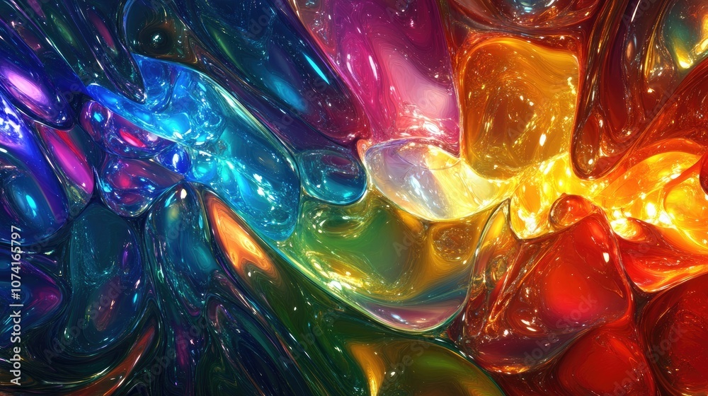 Fototapete abstract vivid background art in 3d cartoon rendering featuring a geometric space design the backgro
