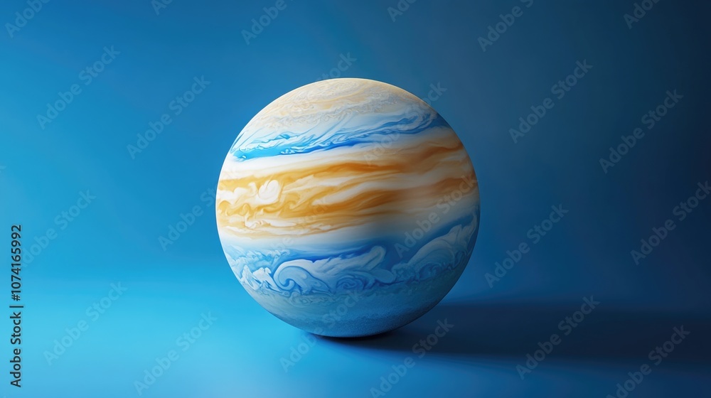 Poster Modern style icon of Jupiter in 3D cartoon rendering