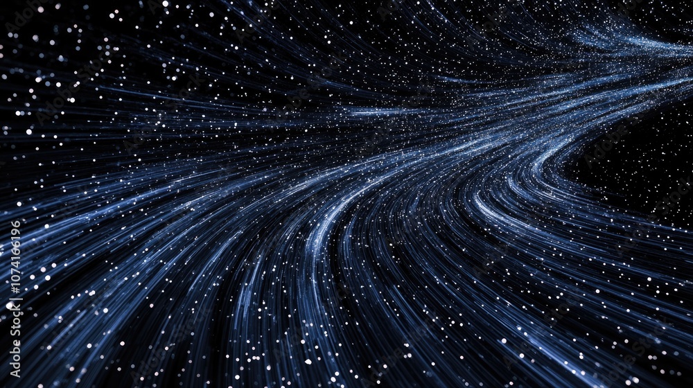 Aufkleber abstract decorative space background featuring traces of stars resembling tracks set against a black