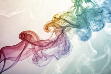 Colorful Smoke Swirls in Ethereal Harmony with Gentle Light Background for Stunning Double Exposure Photography