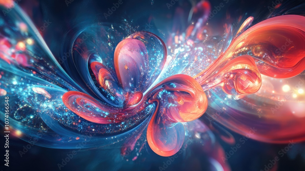 Aufkleber Abstract digital background created with 3D cartoon rendering Not AI content Generated digitally using fractal based software Unique seamless design