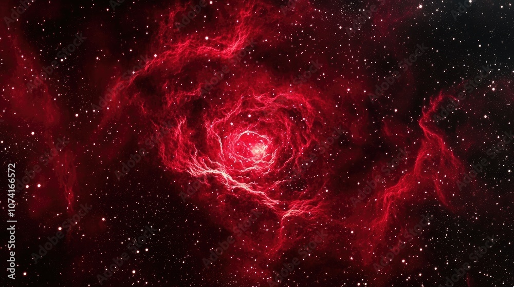 Poster cartoon style 3d rendering of the rosette nebula in darkness