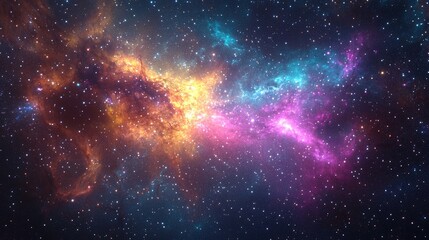 Colorful deep space in a 3D cartoon rendering Futuristic abstract universe background