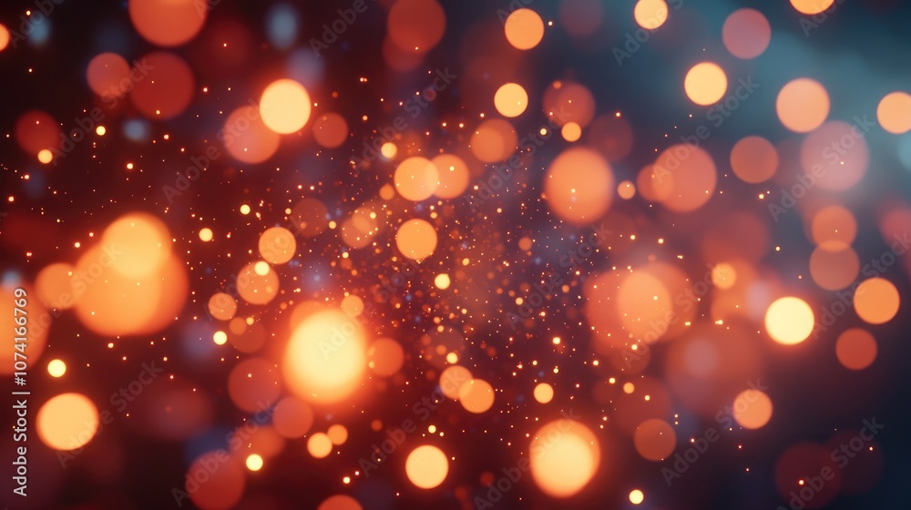 Poster Abstract light bokeh background in 3D cartoon style rendering