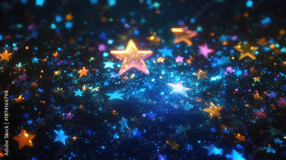 Aufkleber High definition star field background featuring a 3D cartoon rendering of deep space Colorful starry outer space background texture