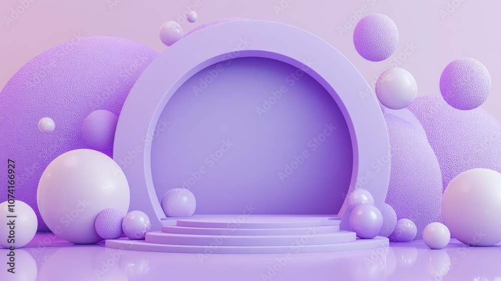 Poster Abstract purple background for design and decoration in 3D cartoon rendering