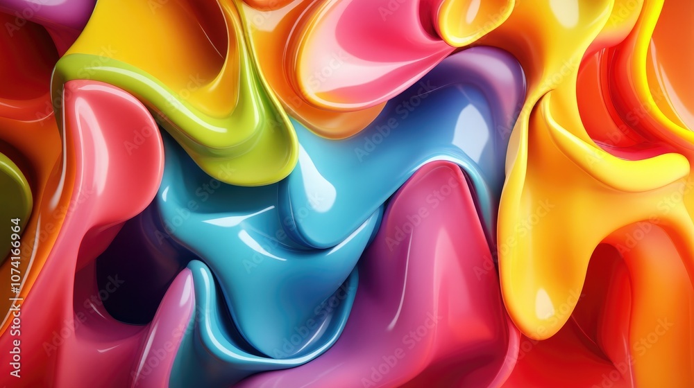 Poster Abstract colorful background in 3D cartoon style rendering