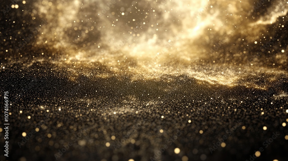 Poster Cartoon style 3D rendering of a textured starry outer space background