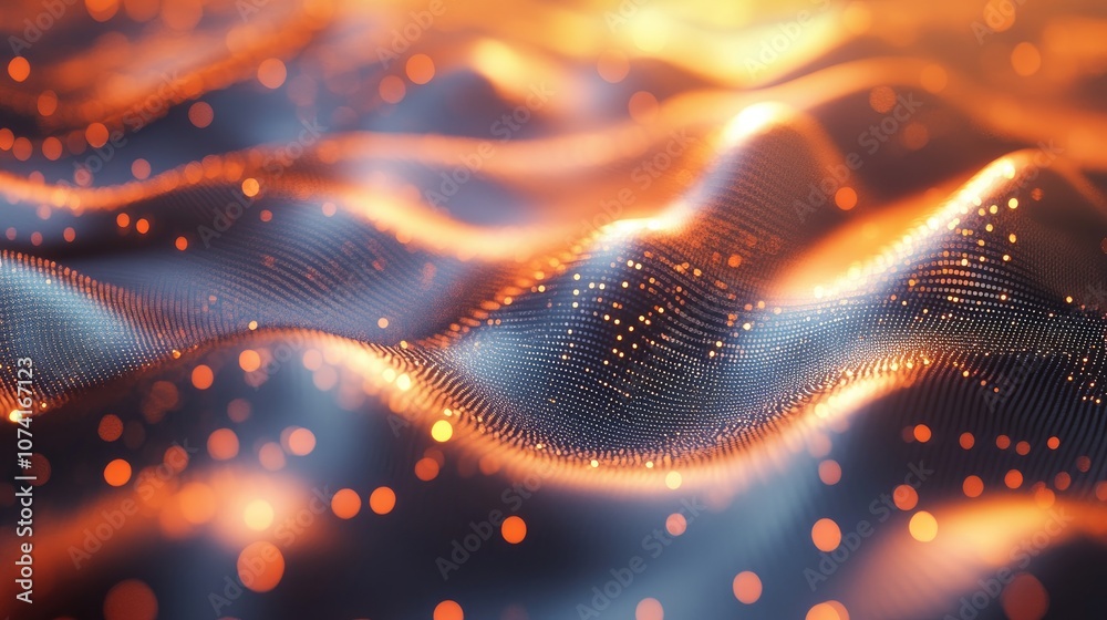Poster Abstract texture with light bokeh background in 3D cartoon rendering