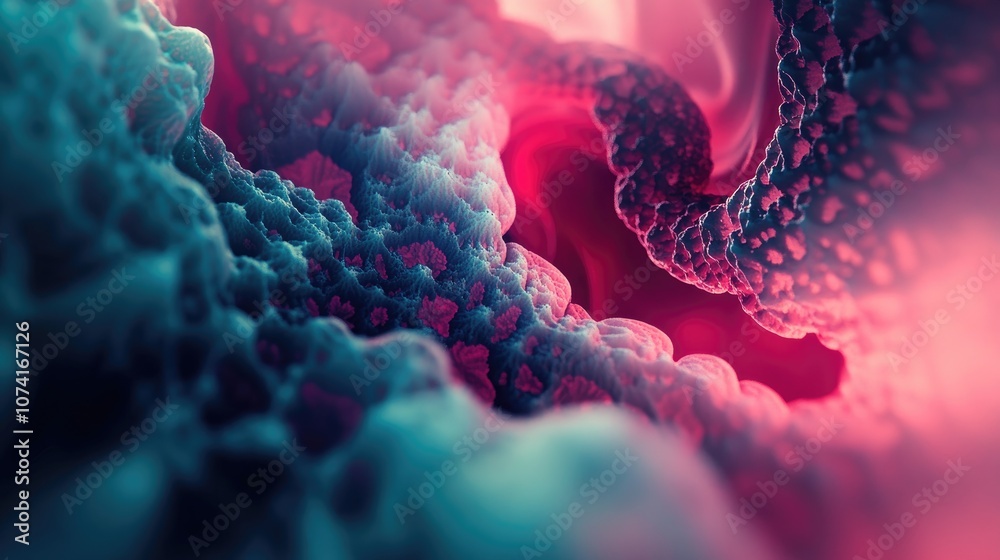 Poster Abstract fractal background illustrations featuring textured chaos in a 3D cartoon rendering