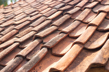 old roof tiles on roof