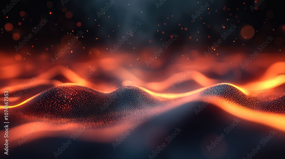 Leinwandbilder Blurred flame fire and smog on a dark background in a 3D cartoon rendering The term flame originates from the Latin word flamma representing the visible gaseous phase of combustion which emits hea