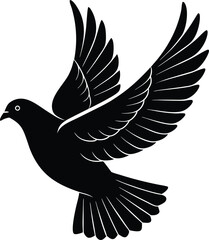 Dove Is Flying Vector art, illustration with a plane icon logo