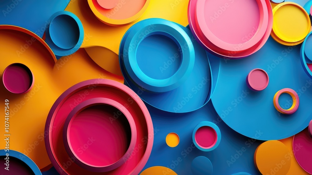 Poster Abstract colorful background in 3D cartoon style rendering