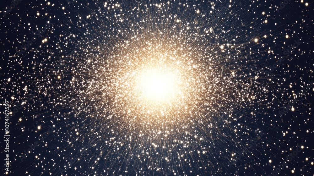Aufkleber Globular Cluster M15 depicted in a 3D cartoon rendering style
