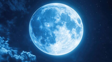 Close up view of a full moon in a 3D cartoon rendering