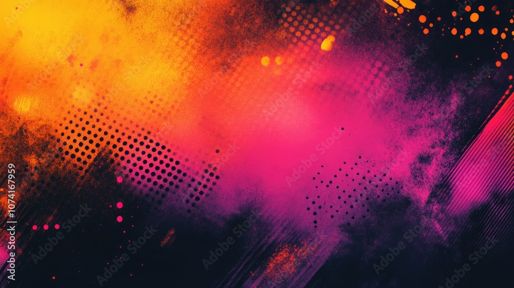 Aufkleber creative digital background design featuring a 3d cartoon rendering with black dark and neon gradien