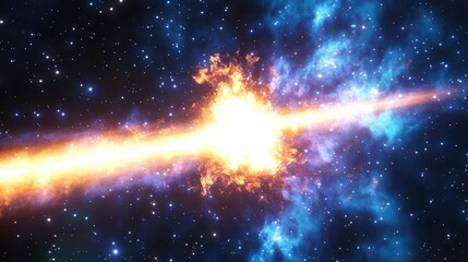 Beautiful space nebula in a 3D cartoon rendering style