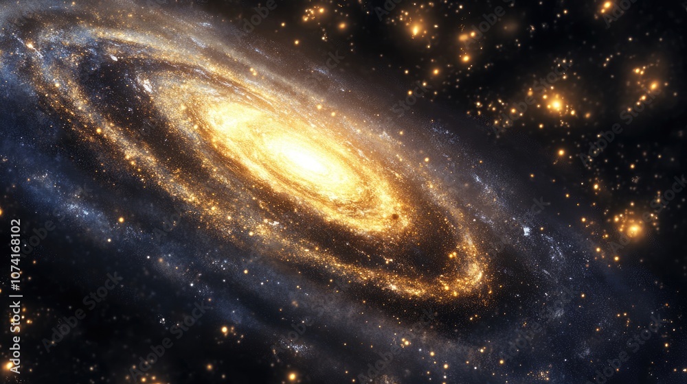 Aufkleber galaxy and light in a 3d cartoon rendering