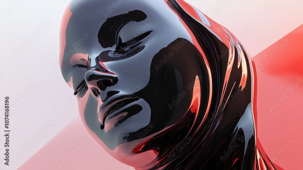 Poster Abstract figure with background in 3D cartoon rendering