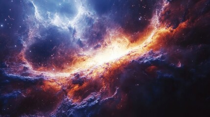 Fototapeta premium Galaxy nebula and gas in a 3D cartoon rendering
