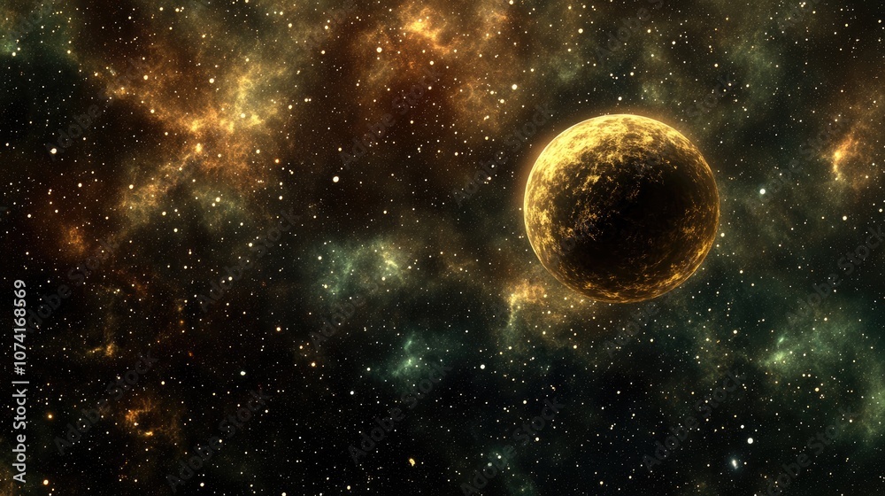 Poster 3d cartoon depiction of a nebula and a cluster of stars in deep space showcasing science fiction art