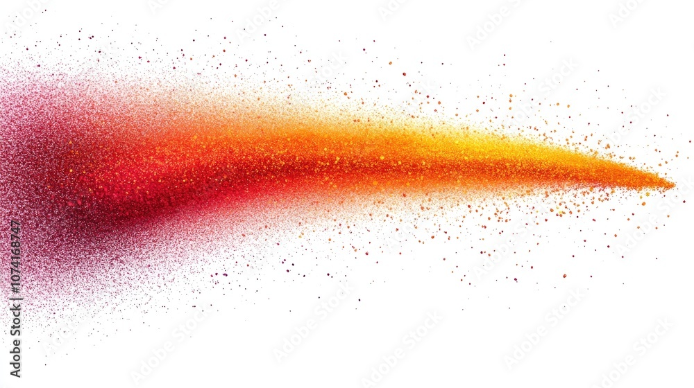 Poster explosion of colored powder on a white background in 3d cartoon style