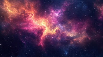 Fototapeta premium Cosmos background watercolor illustration featuring a vibrant nebula in bright colors depicted as a 3D cartoon rendering Enchanting space artwork for your design