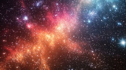 Fototapeta premium High definition star field background in 3D cartoon rendering Colorful starry night sky texture of outer space