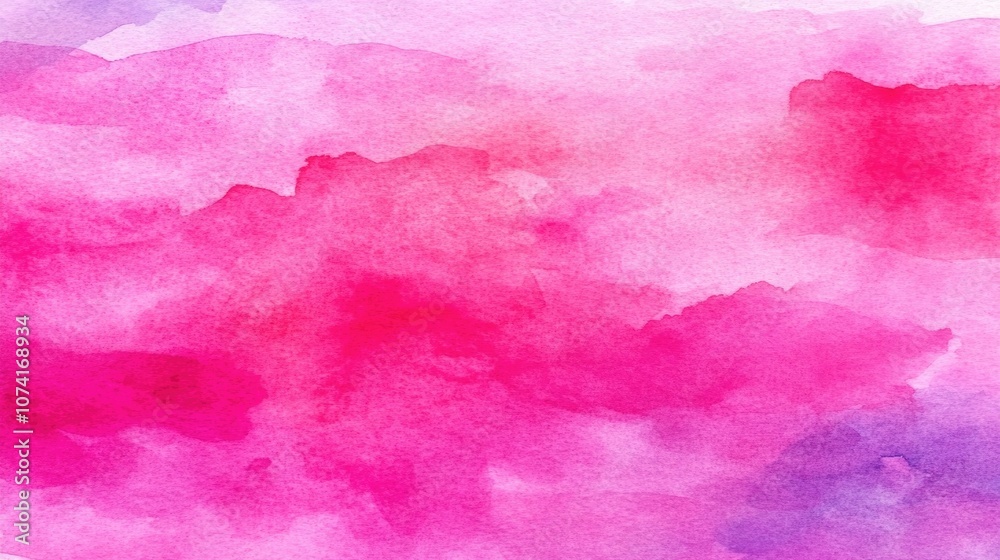Poster abstract neon pink and magenta watercolor background in a 3d cartoon rendering aquarelle canvas with