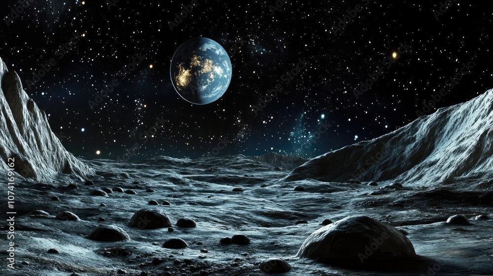 Poster high resolution deep space background for movie and film sky replacement featuring 3d cartoon render
